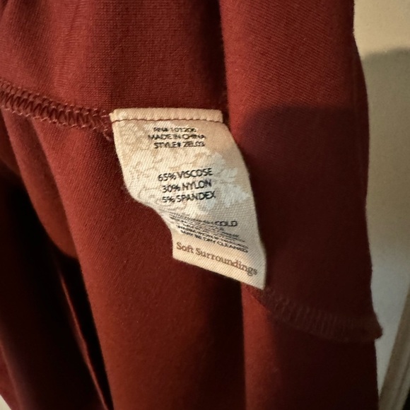 Soft Surroundings Terracotta Ponte Knit Dress Size Medium A Line EUC - Picture 4 of 4